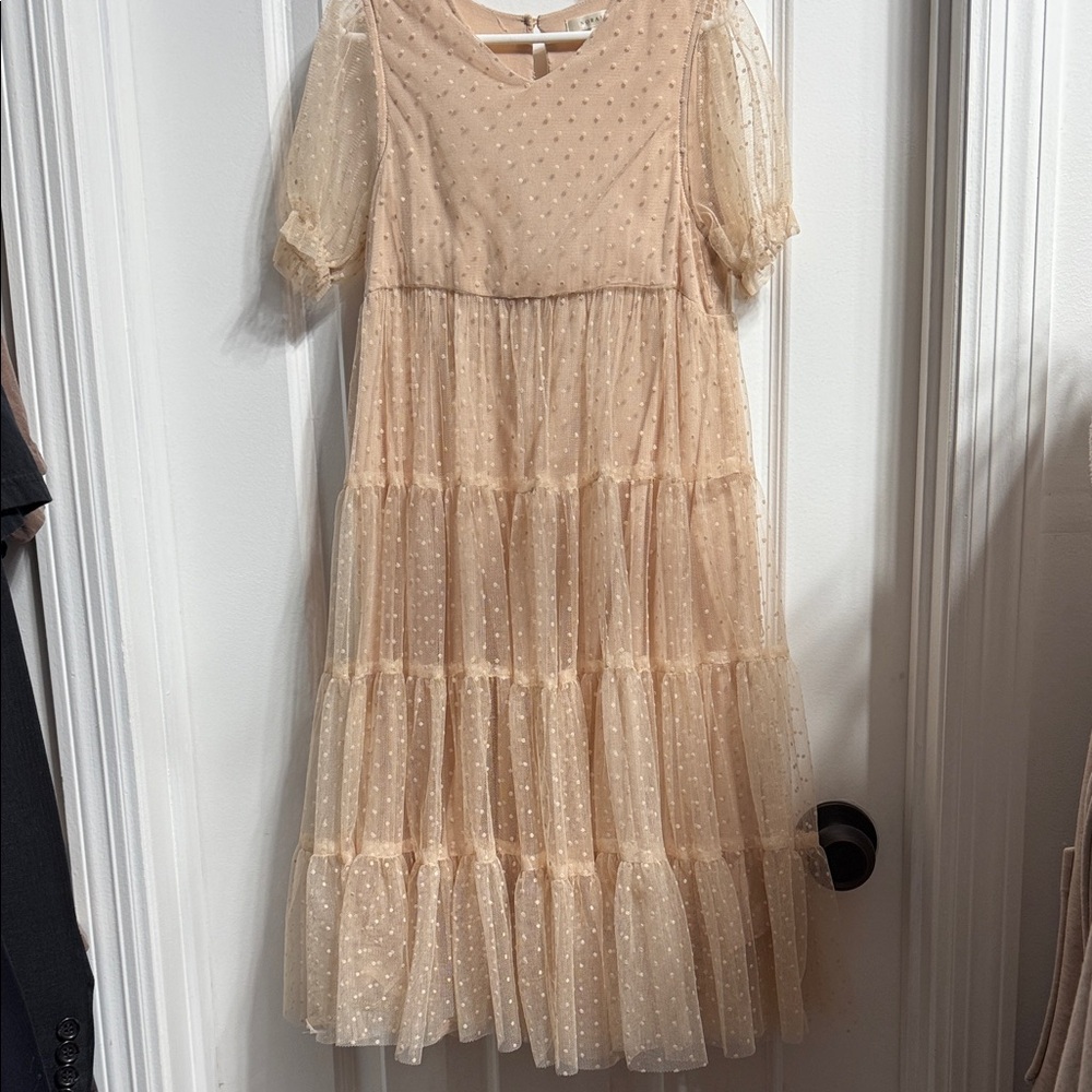 Elegant Cream Kids Casual Dress